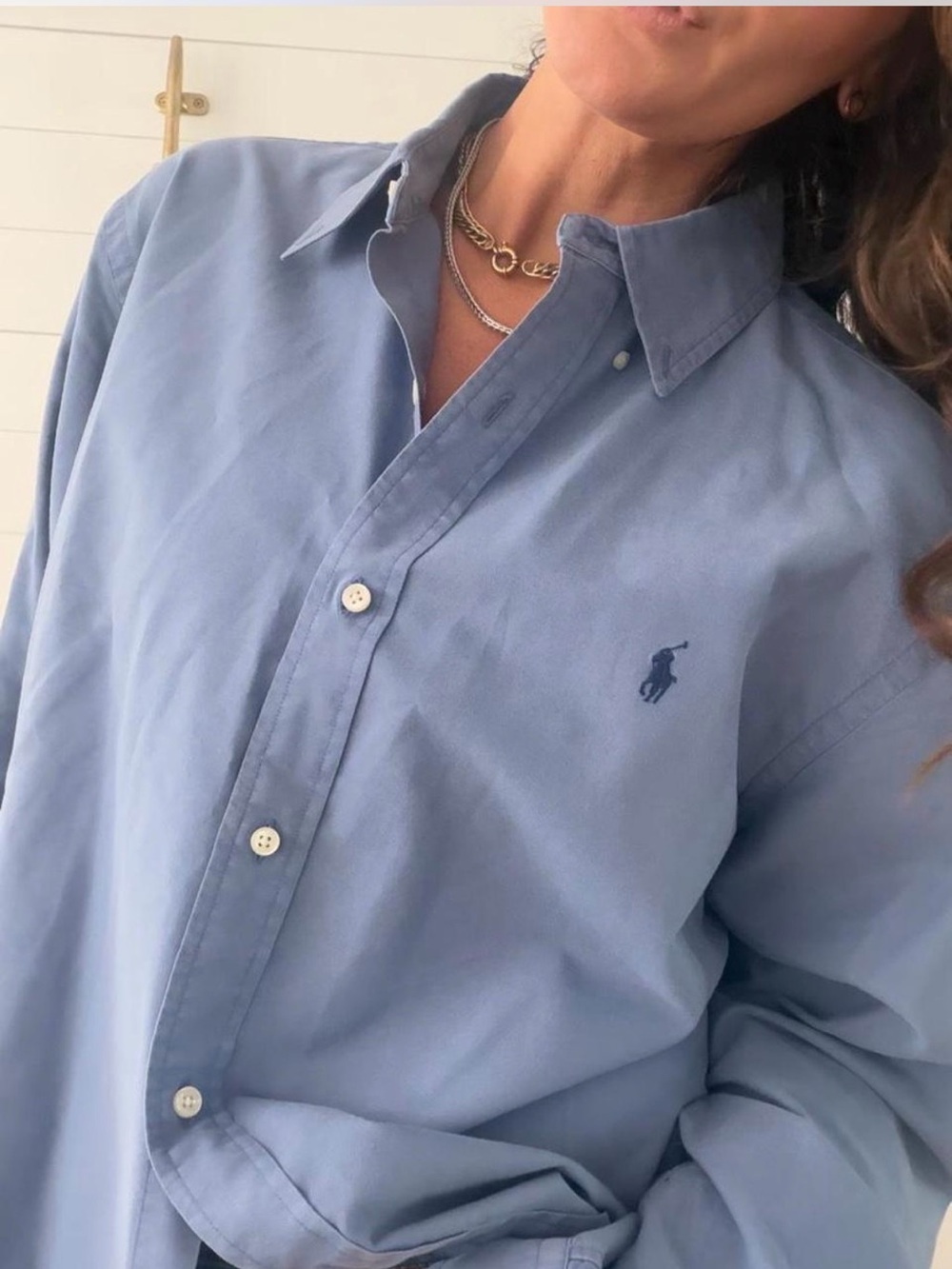 Polo Ralph Lauren Men’s XL Blue Oxford Shirt Classic Fit Tonal Pony